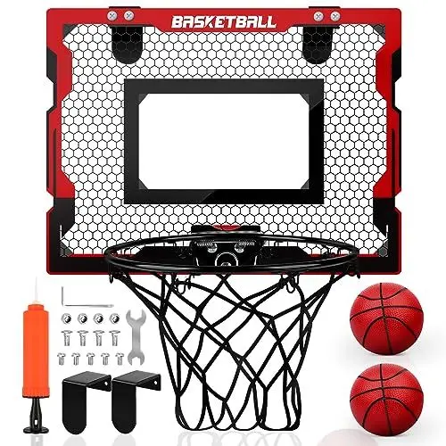 Produktbild: Basketballkorb Indoor Kinder, Geschenk für Jungen 6 8 10, Mini Basketballkorb Zimmer mit 2 Basketball, Sport Spielzeug Basketball Korb Set Outdoor Indoor