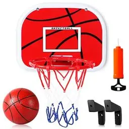 Produktbild: Basketballkorb Indoor Outdoor Spielzeug ab 3 Jahre-Mini Basketballkorb Kinder Indoor Spielgeräte fürs Zimmer Office Home Outdoor Spiele mit Ball Netz Pumpe Basketball Geschenke Junge 3 4 5 6 Jahre