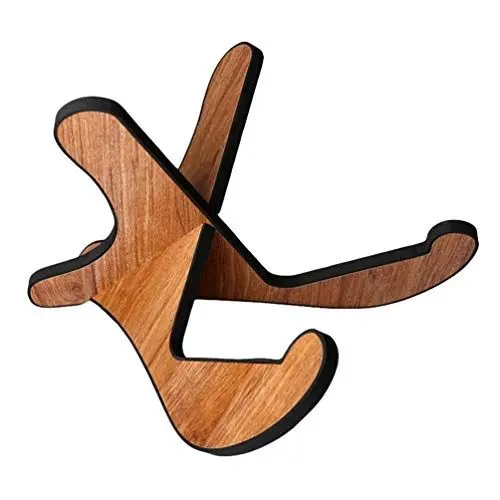 Produktbild: Bass Gitarrenständer Zusammenklappbarer Universal A Rahmen Holz Ständer für Kindergitarre Western und Konzertgitarre, Akustikgitarren, E-Gitarren, Klassische, Ukulelen (Braun)