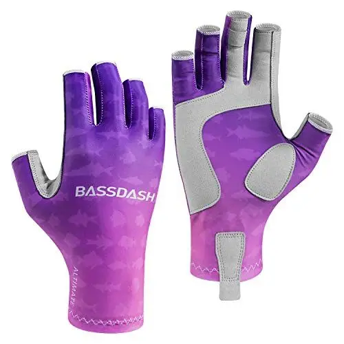 Produktbild: Bassdash ALTIMATE UPF 50+ Damen Angeln Handschuhe UV Sonnenschutz Fingerlos Für Kajak Fahren Paddeln Wandern Radfahren Fahren Training