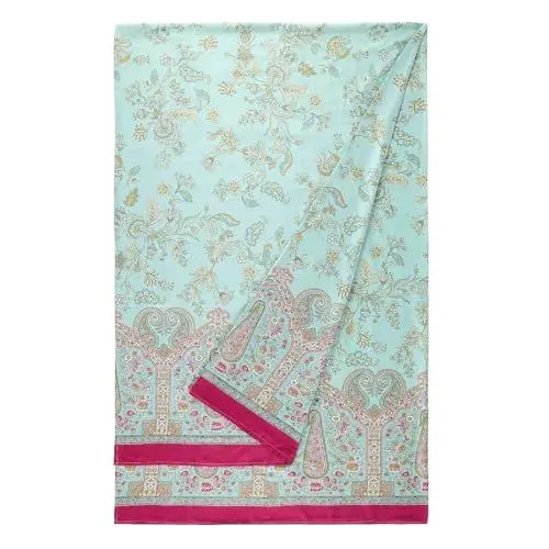 Produktbild: Bassetti Indian Roses Foulard aus 100% Baumwolle in der Farbe Perla G1, Maße: 180x270 cm - 9330038 Türkis T1, Maße: 180x270 cm - 9332291