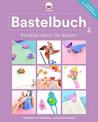 Produktbild: Bastelbuch Kreative Ideen für Kinder: Kreative Bastelideen, die Kinder und Erwachsene mit dem PepMelon Jumbo Box Bastelset zusammen basteln können. (Jumbo Box Original, Band 1)