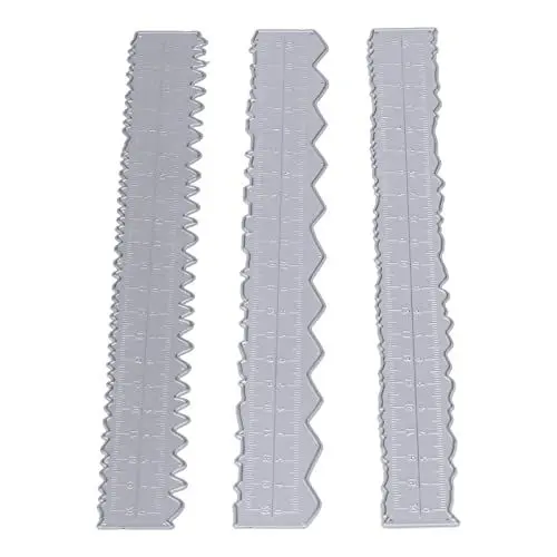Produktbild: Bastellineal Metall Papier Reiß Lineal, Zubehör für die Kartenherstellung, Lineal Metall Stanzform, Kreative Papierkunst Schneideschablone für DIY Handwerk (3 Stile)