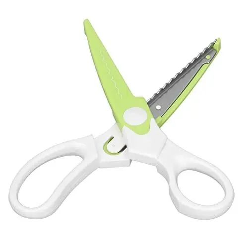 Produktbild: Bastelschere Zierkante mit 4 Austauschbaren Klingen, Bastelschere, Zick-Zack-Schere, Dekoschere, Scrapbooking-Schere, Musterschere, Designschere Zum Basteln