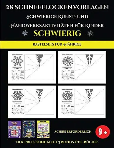 Produktbild: Bastelsets für 4-Jährige 28 Schneeflockenvorlagen - Schwierige Kunst- und Handwerksaktivitäten für Kinder: Kunsthandwerk für Kinder