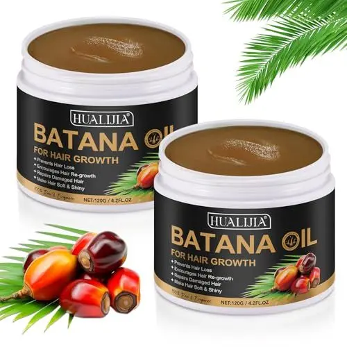 Produktbild: Batana öl für Haare Kaltgepress, Reines Batanaöl aus dem Honduranischen Regenwald, verhindert Haarausfall, erhöht die Haardichte, Repariert Trockenheit, Männer und Frauen, 2 Stück