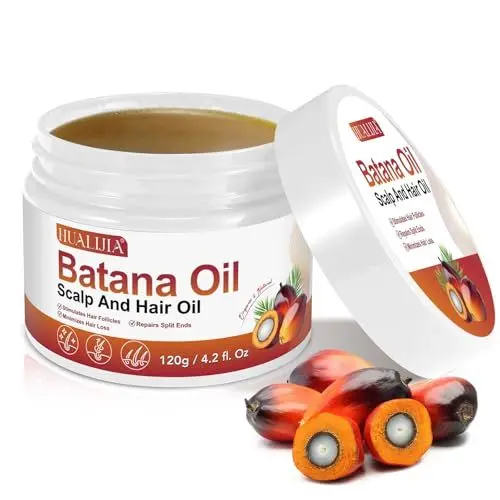Produktbild: Batana öl für Haare Kaltgepresst, Natürliches Batanaöl aus Honduras, fördert die Haardichte bei Männern und Frauen, Unraffiniert, 4 oz