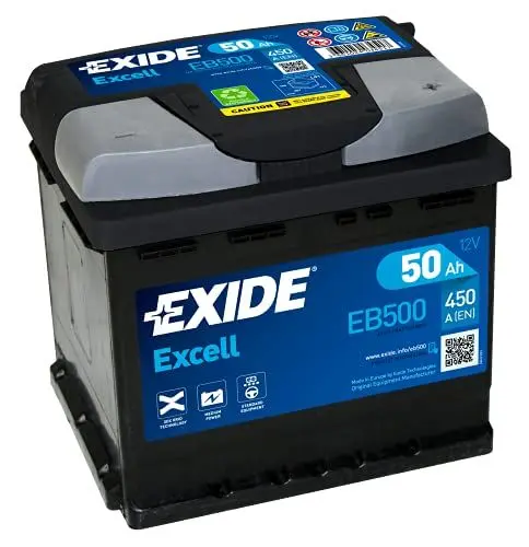Produktbild: Exide Excell EB500 50Ah Autobatterie wartungsfrei (einbaufertig)
