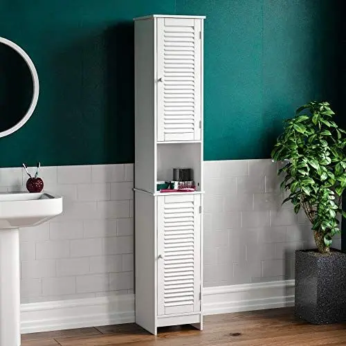 Produktbild: Bath Vida Liana Badezimmerschrank Schrank querrolladentüren Boden Stehend Tallboy Einheit, weiß