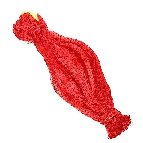 Produktbild: BATHVEVE 100 Stück Wiederverwendbare Obst und Gemüse Netztaschen mit Kordelzug Praktische Aufbewahrungstaschen für Wassermelonen und Früchte Rotes Design für Gartenanbau und Einkauf