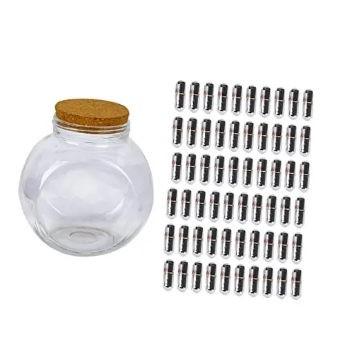 Produktbild: BATHVEVE Satz Wunschflaschenset Aus Glas Event-party-accessoires- Mini Glasflaschen Kapsel in Wunschflasche Nachricht Glasflasche Black