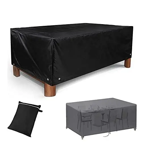 Produktbild: BATHWA Outdoor Möbel Abdeckung Wasserdichtes Schutzhülle Abdeckplane für Sofa Terrassenmöbel im Set für draußen,Gartenmöbel, BBQ, Terrasse (213 x 132 x 74cm)-Schwarz