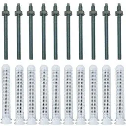 Produktbild: BATIFIX Verbundmörtel Montageset I 10 Ankerstangen M10x130 mm + 10 Siebhülsen Ø16x85 mm I Schwerlast-Anker I Schwerlast-dübel I Verbundanker