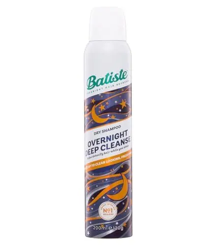 Produktbild: Batiste Overnight Deep Cleanse 200 ml – Leave-In Tiefenreinigendes Trockenshampoo für die Nacht – absorbiert Öl für sauber aussehendes frisches Haar über Nacht