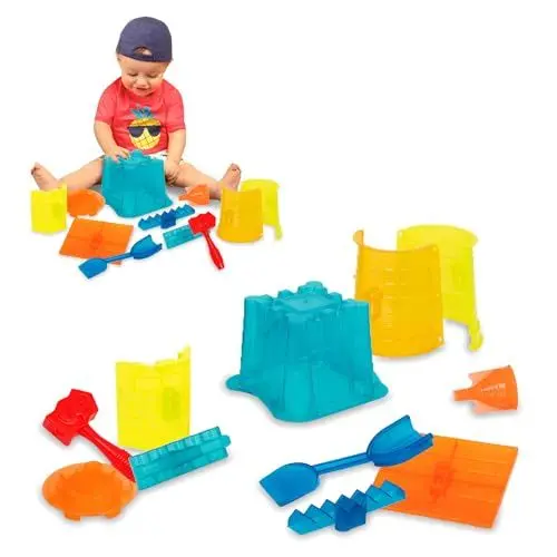 Produktbild: Battat Sandspielzeug Set, Sandkasten Spielzeug Kinder mit Sandförmchen und Schaufel – Strandspielzeug für Mädchen und Jungen ab 3 Jahren (11 Teile)