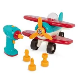 Produktbild: Battat – Konstruktionsspielzeug ab 3 Jahren Montage Flugzeug zum Selbstbauen mit funktionsfähigem Akkuschrauber - Pädagogisches Spielzeug für Kinder (25 Teile)