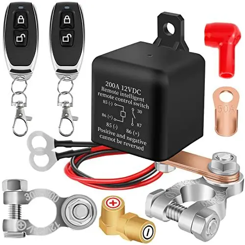 Produktbild: Loyala Batterie Trennschalter 12V Batterieschalter Auto Batterieschalter 12V 200A Batterie Schalter 12v Mit 2 Fernbedienungen für Auto LKW Motorrad Wohnmobil（200A）