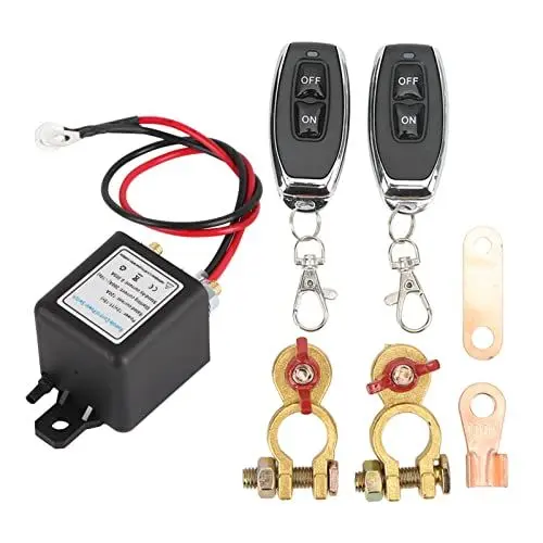 Produktbild: Batterie Trennschalter, Fernbatterie-Trennschalter Autobatterie-Trennschalter mit 2 Batterieklemmen, Kupferklemmen Hauptbatterie-Trennschalter für Auto, Boot, Marine, LKW (12V120A)