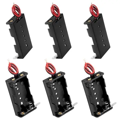 Produktbild: Batteriehalter für AA Kunststoff Batterie Halterung 1.5V mit Anschlusskabel und Schalter 2 Slots 2 Stücke