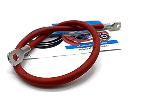 Produktbild: eXODA Batteriekabel 25 mm² 50cm M6 M8 Rot für effiziente Stromübertragung im Auto Motorrad Boot und KFZ flexibles Design aus hochwertigem Kupfer bis 70° Hitzebeständig.