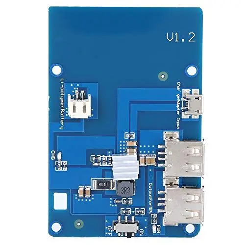 Produktbild: Batterieschild-Erweiterung, Ups-Netzteil, Platine, Dual-USB-Ausgang, Lipo-Batterie-Entwicklungstool mit Schraubenzubehör für