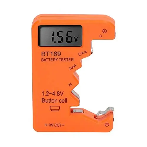 Produktbild: Batterietester Battery Checker Capacity Tester Battery Life Meter Digital Display Battery Testing Tool für AA AAA 6F22 9V 1.5V (Orange)