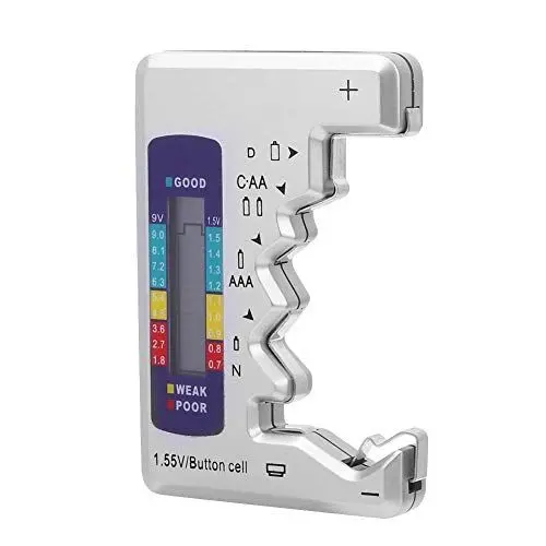 Produktbild: Batterietester LCD Digital Batterie Testgeräte Universal Batterie Checker Batterieprüfer für DC AA AAA DN 9V 1,5 V Batterien und Knopfzellenbatterien