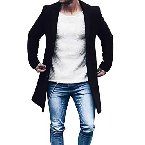 Produktbild: Battnot Herren Anzug Regenmantel Fashion Slim Fit Blazer, Männer Mantel für Geschäft Hochzeit Party Business Casual Knöpfe Jacke Suit Regular Fit Mens Fashion Top Coat Outwear S-3XL Stilvolle Bluse