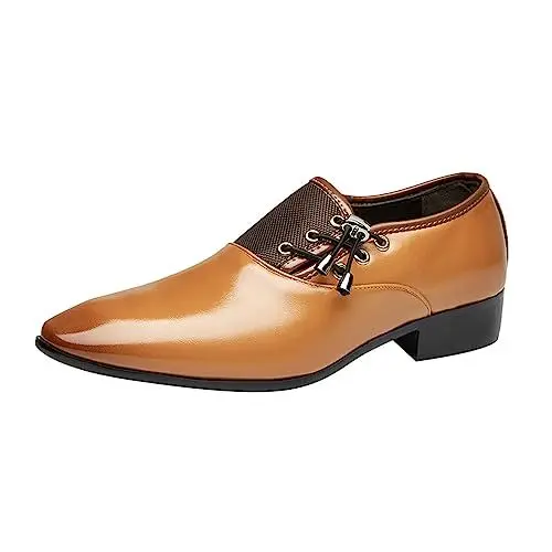 Produktbild: Battnot-Herren Anzugschuhe Oxford Schwarz Braun, Männer Lederschuhe Business Modern Schnüren Hochzeitsschuhe Derby Schnürschuhe rutschfeste Atmungsaktiv Smoking Halbschuhe Männlichen Spitzschuhe