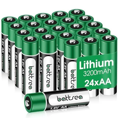 Produktbild: Battsea AA Lithium-Batterie 24-Pack, 3200mAh 4.8Wh 1.5V Doppelt Eine Lange lasende Nicht wiederaufladbare Batterie für Taschenlampe Elektrische Spielzeug Fernbedienung Blink Überwachungskamera-System