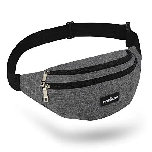 Produktbild: MOCOCITO Bauchtasche Gürteltasche für Damen und Herren, Hüfttasche, Brusttasche Groß Handytasche 120CM/135CM Gurt Verstellbarer für Outdoor Sport Camping Wandern Fahrrad Geschenke für Frauen Männe