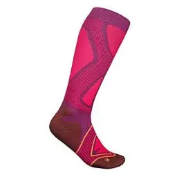 Produktbild: BAUERFEIND Women's Ski Performance Skisocken für Skifahren und Snowboarden, Funktionssocken mit Shin-& Calf Protection Technologie, Pink, M / 38-40