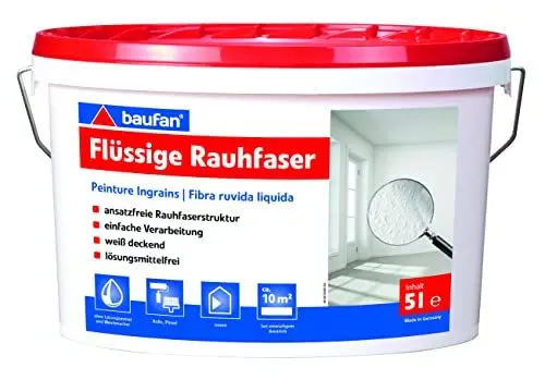 Produktbild: Baufan Flüssige Rauhfaser Struktur-Dispersionsfarbe 5 L