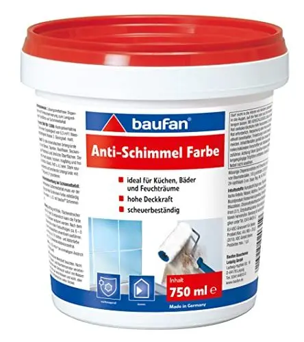 Produktbild: Baufan Schutzfarbe 750 ml | mit Langzeit-Schutzfilm gegen Schimmelbefall | hohe Deckkraft | für innen | scheuerbeständig