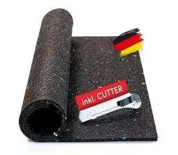 Produktbild: BAUHELD® Antivibrationsmatte Waschmaschine 60x60 x 0,6cm (1 Stück) - Robuste Antirutsch-Matte aus Gummigranulat (Made in Germany) - Für Waschtrockner, Subwoofer, Outdoor Teppiche, 3D-Drucker