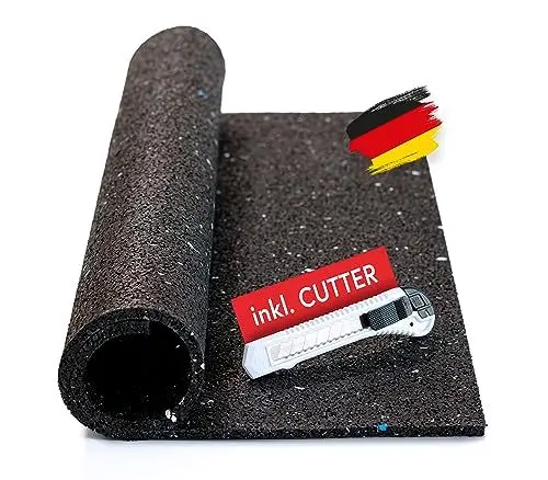 Produktbild: BAUHELD® Antivibrationsmatte Waschmaschine 60x60 x 0,6cm (1 Stück) - Robuste Antirutsch-Matte aus Gummigranulat (Made in Germany) - Für Waschtrockner, Subwoofer, Outdoor Teppiche, 3D-Drucker