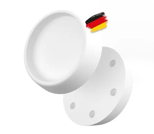 Produktbild: BAUHELD® Schwingungsdämpfer Waschmaschine (4 Stück) - Robuste Gummi-Füße aus Weich-PVC (Made in Germany) - Vibrationsdämpfer passend auf Miele Midea Siemens Bosch Haier Beko AEG - Weiß