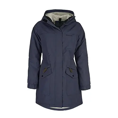 Produktbild: Baumfuchs Damen Funktionsparka Regenmantel - Parka Regenjacke mit Kapuze wasserabweisend atmungsaktiv in Blau Größe 36