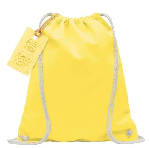 Produktbild: Baumwoll Turnbeutel 1 Stück 38 x 42 cm Sportbeutel - Rucksack Stofftasche Bag, Beutel, Baumwollbeutel, Jutebeutel OEKO-TEX® geprüft Stoffbeutel Damen & Herren, Kinder Gym Sack zum bemalen Gelb