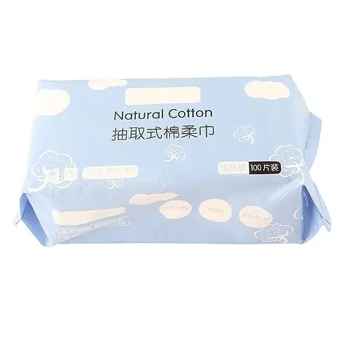 Produktbild: Baumwoll Wattepads fusselfrei, 100 Stück Einweg Trockentücher aus Baumwolle, weiche Gesichtsreinigung, nachhaltig aus 100% Naturfasern, Gesichtswaschlappen für Beauty Center Babypflege Liner