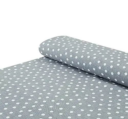 Produktbild: Baumwoll - Jacquard Stoff Doubleface Punkte dunkelgrau - Meterware ab 25 cm x 145 cm - Stoff zum Nähen