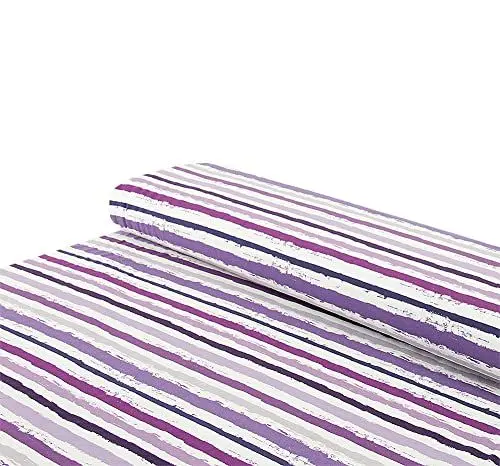 Produktbild: Baumwoll - Jersey Stoff große Farbstreifen Streifen lila - Meterware ab 25 cm x 150 cm - Stoff zum Nähen