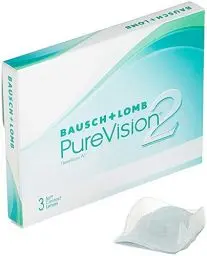 Produktbild: Bausch + Lomb PureVision 2 Monatslinsen, sehr dünne sphärische Kontaktlinsen, weich, 3 Stück / BC 8.6 mm / DIA 14 / -9.50 Dioptrien