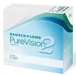 Produktbild: Bausch + Lomb PureVision 2 Monatslinsen, sehr dünne sphärische Kontaktlinsen, weich, 6 Stück / BC 8.6 mm / DIA 14 / -3 75 Dioptrien
