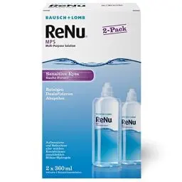 Produktbild: Bausch + Lomb ReNu MPS Sensitive Eyes Kombilösung - Kontaktlinsenreiniger und Aufbewahrungslösung, weiche Kontaktlinsen, 2 x 360 ml, Transparent