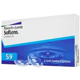Produktbild: Bausch + Lomb SofLens 59 Monatslinsen, sphärische Kontaktlinsen, weich, 6 Stück BC 8.6 mm / DIA 14.2 / -2.5 Dioptrien