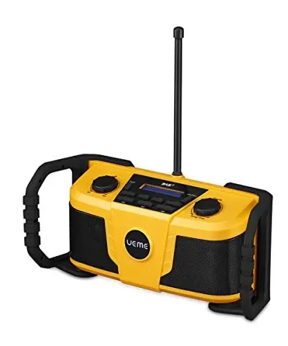 Produktbild: Baustellenradio DAB+ DAB FM Radio, Digitalradio mit Bluetooth und Wecker und Dimmer, Robustes DAB Plus Radios (Gelb-Schwarz)