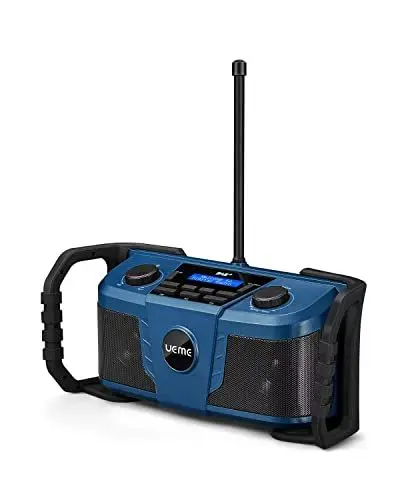 Produktbild: Baustellenradio DAB+ DAB FM Radio, Digitalradio mit Bluetooth und Wecker und Dimmer, Robustes DAB Plus Radios(Blau)