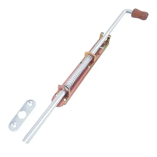 Produktbild: BAUSTER® Türriegel 400mm Bolzenriegel Riegel Riegelschloss Verzinkt Schrauben Schlossriegel Federriegel Wetterfest Holzgriff Stallriegel Für gartentor Torbeschläge für holztor