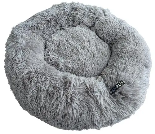 Produktbild: BAVAUX Haustierbett klein – Flauschiges Donut Hundebett, Katzenbett rund – Hundekissen, Katzenkissen – Haustierbett waschbar – Kleines Hundebett, Cat Bed